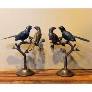 *SOLD* Vintage Bronze Bird Statue Figurines Set
